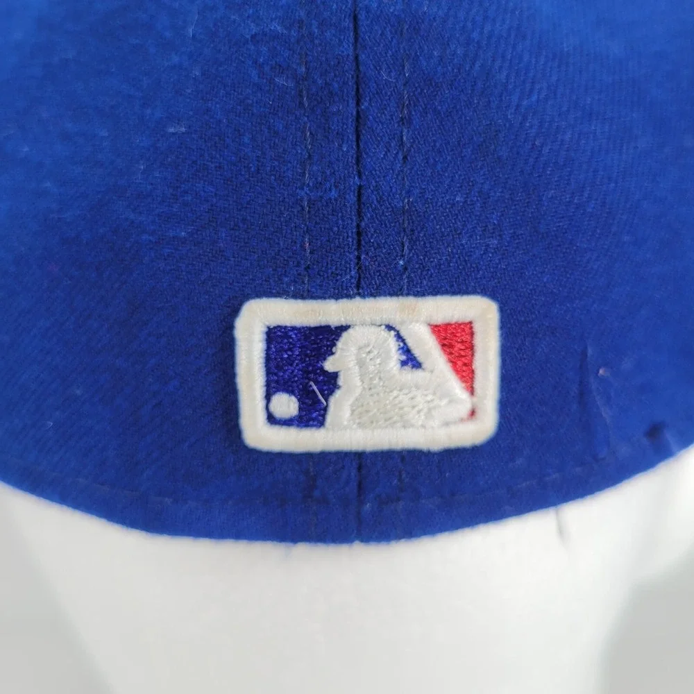 Chicago Cubs Baseball Hat Cap Mens 7-1/8 Blue New Era 59Fifty Fitted Wide Brim